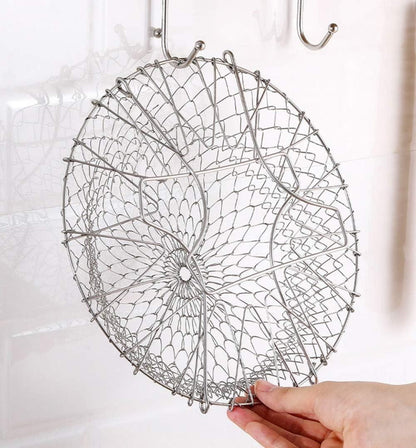 Multifunctional Frying Pan Basket Stainless Steel Folding Strainer